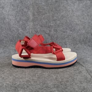 Zara Shoes Kids 33 Sport Sandals Platform Adjustable Straps Platform Red Pink